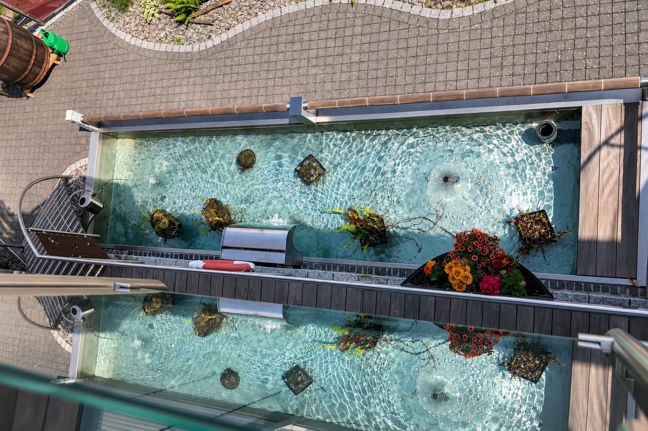 Wasserspiel aus Edelstahl